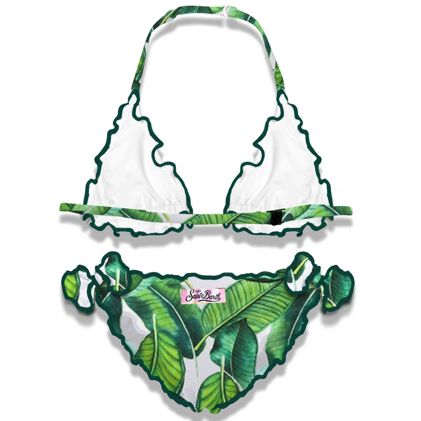 Girl triangle bikini with tropical print - MC2 Saint Barth