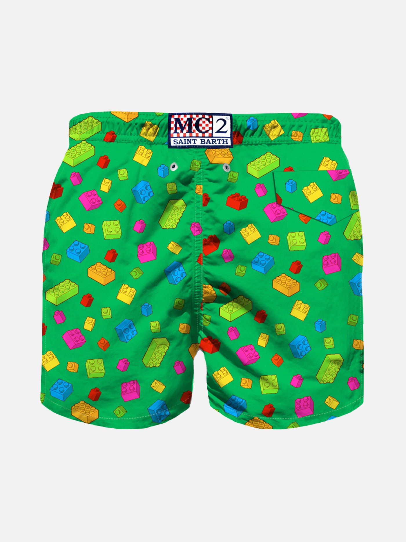 Boy swim shorts with multicolor bricks print - MC2 Saint Barth