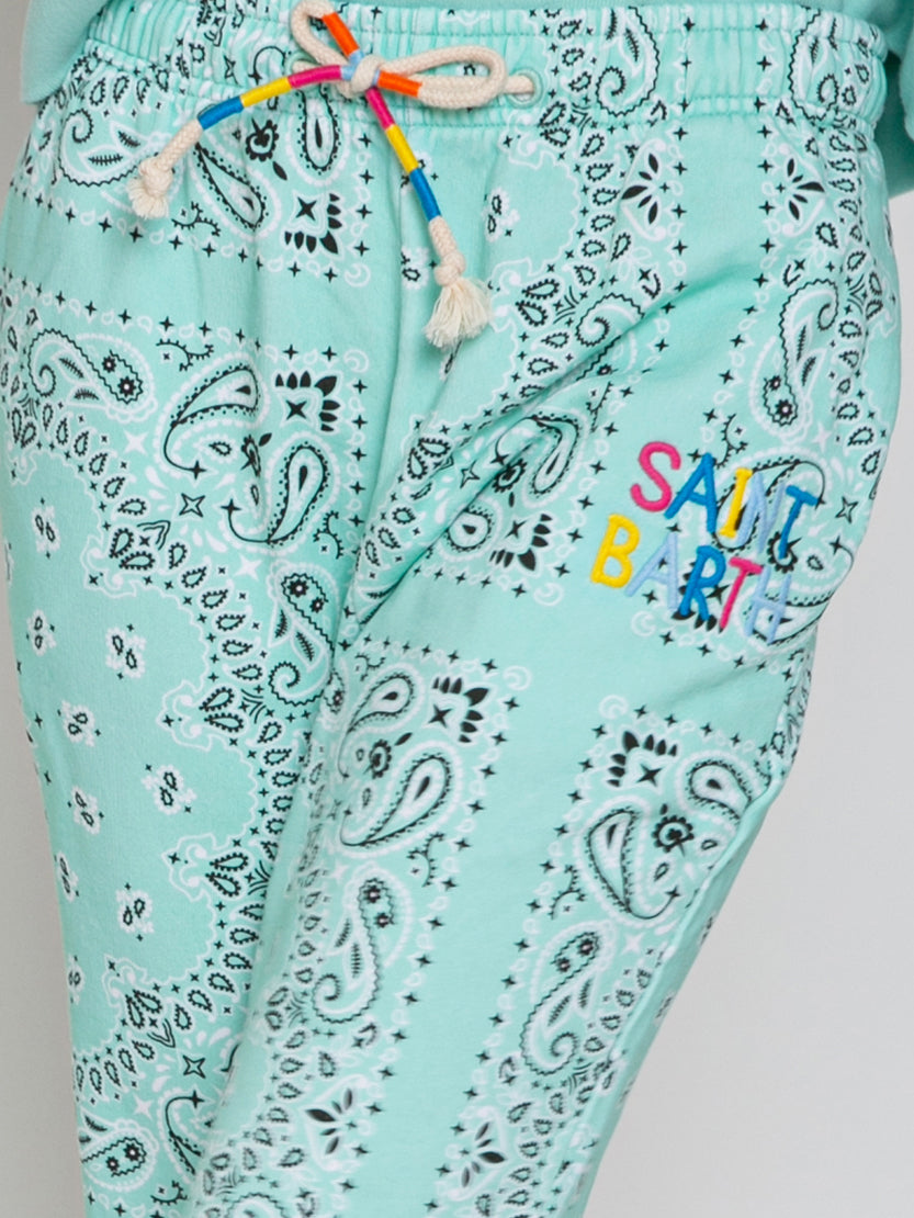Cotton bandanna joggers with Saint Barth embroidery - MC2 Saint Barth