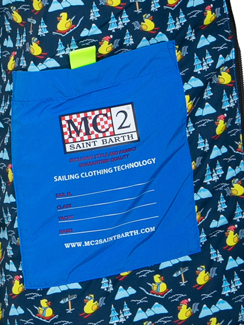 Bluette hooded down padded jacket ducky print lining - MC2 Saint Barth