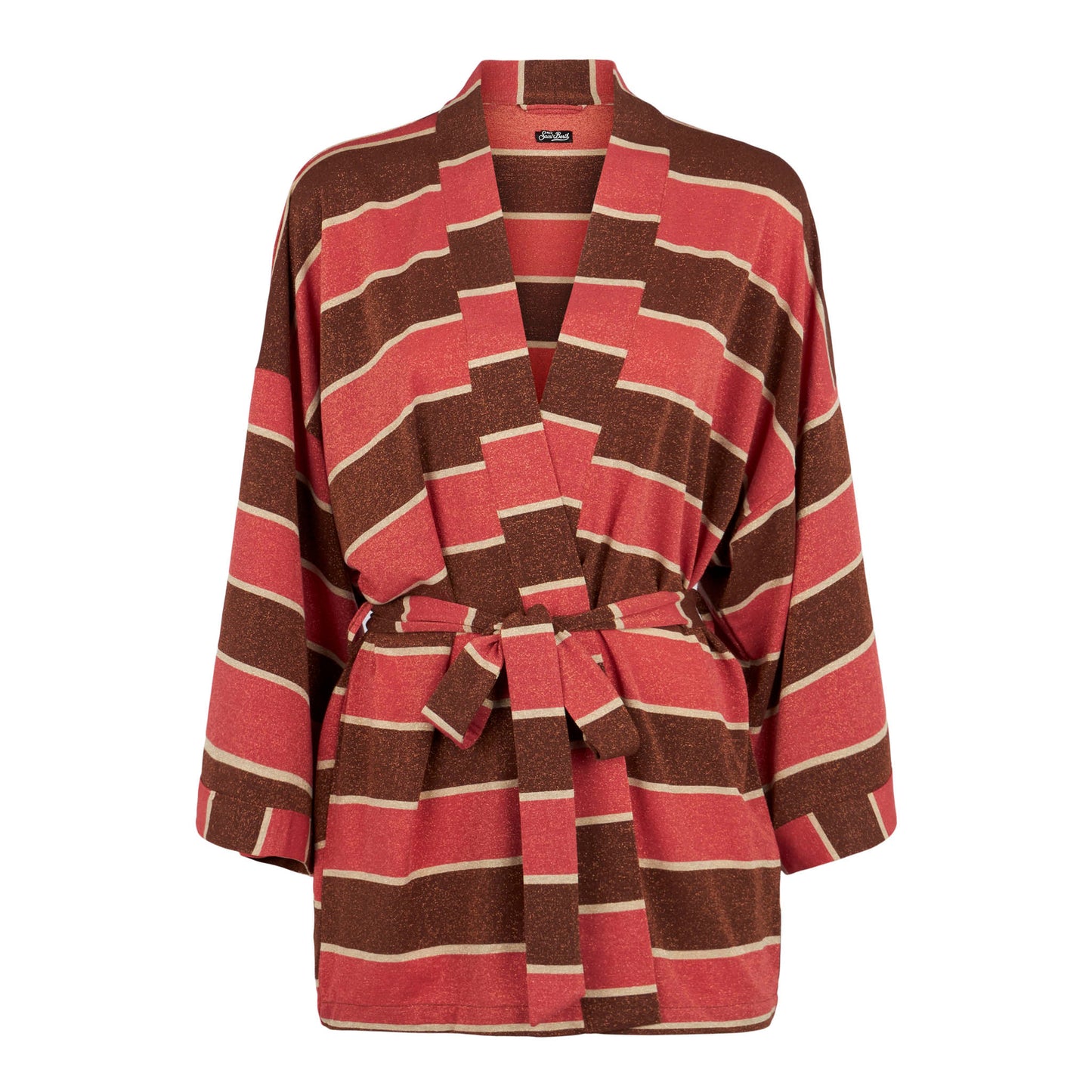 Striped knitted kimono cardigan - MC2 Saint Barth