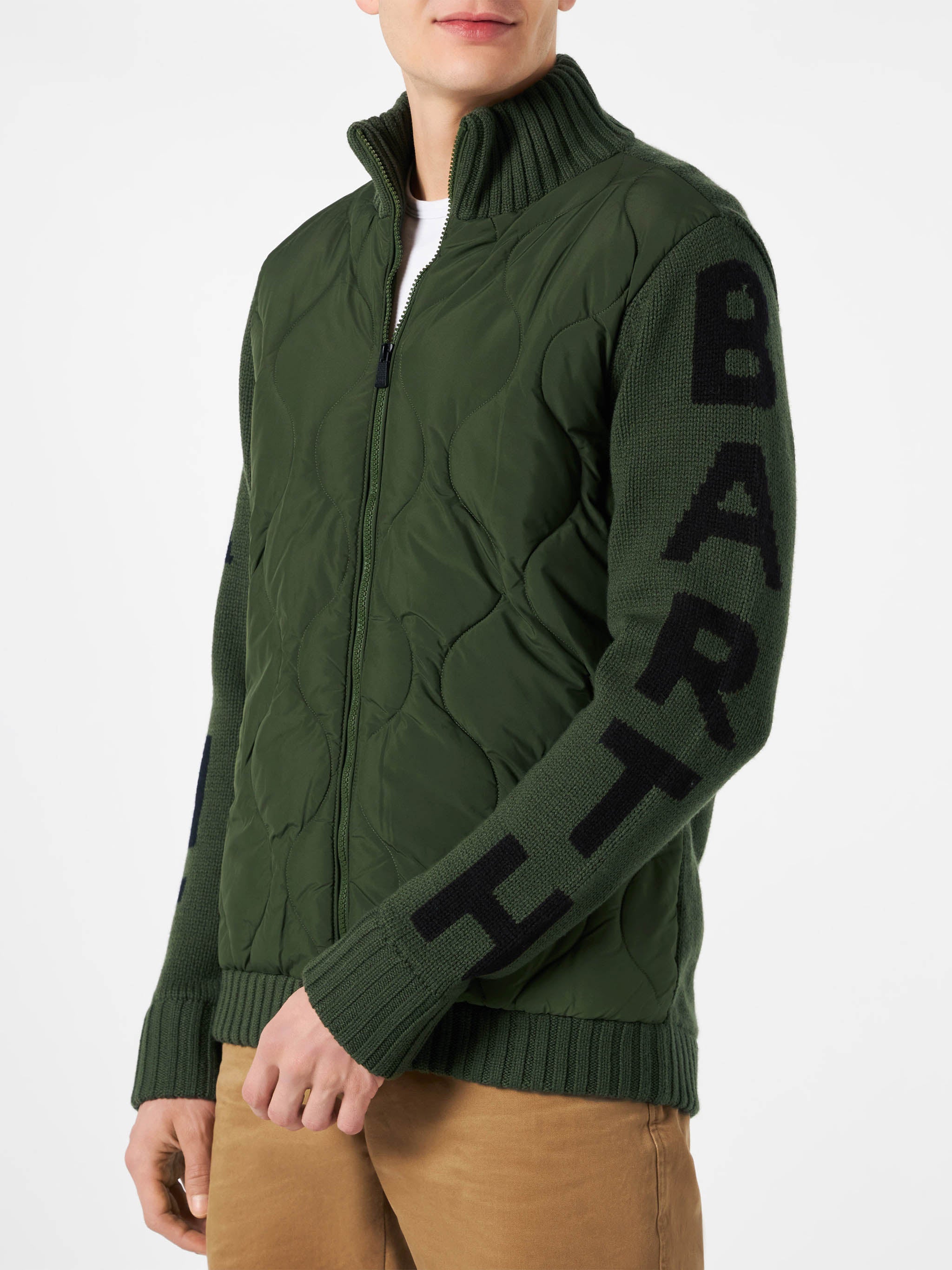 Piumino da uomo verde militare imbottito – MC2 Saint Barth