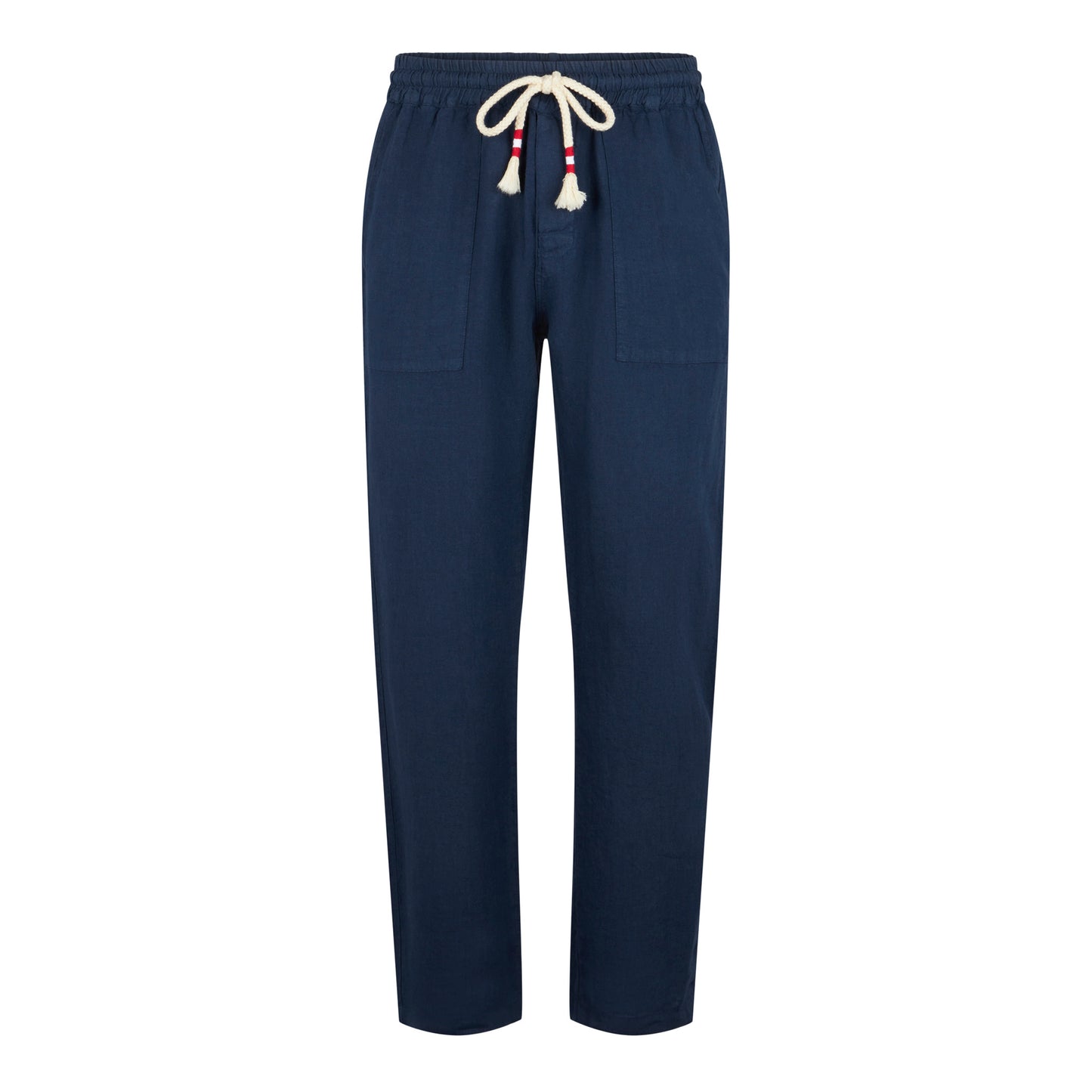 Pantalone da uomo in lino blu navy