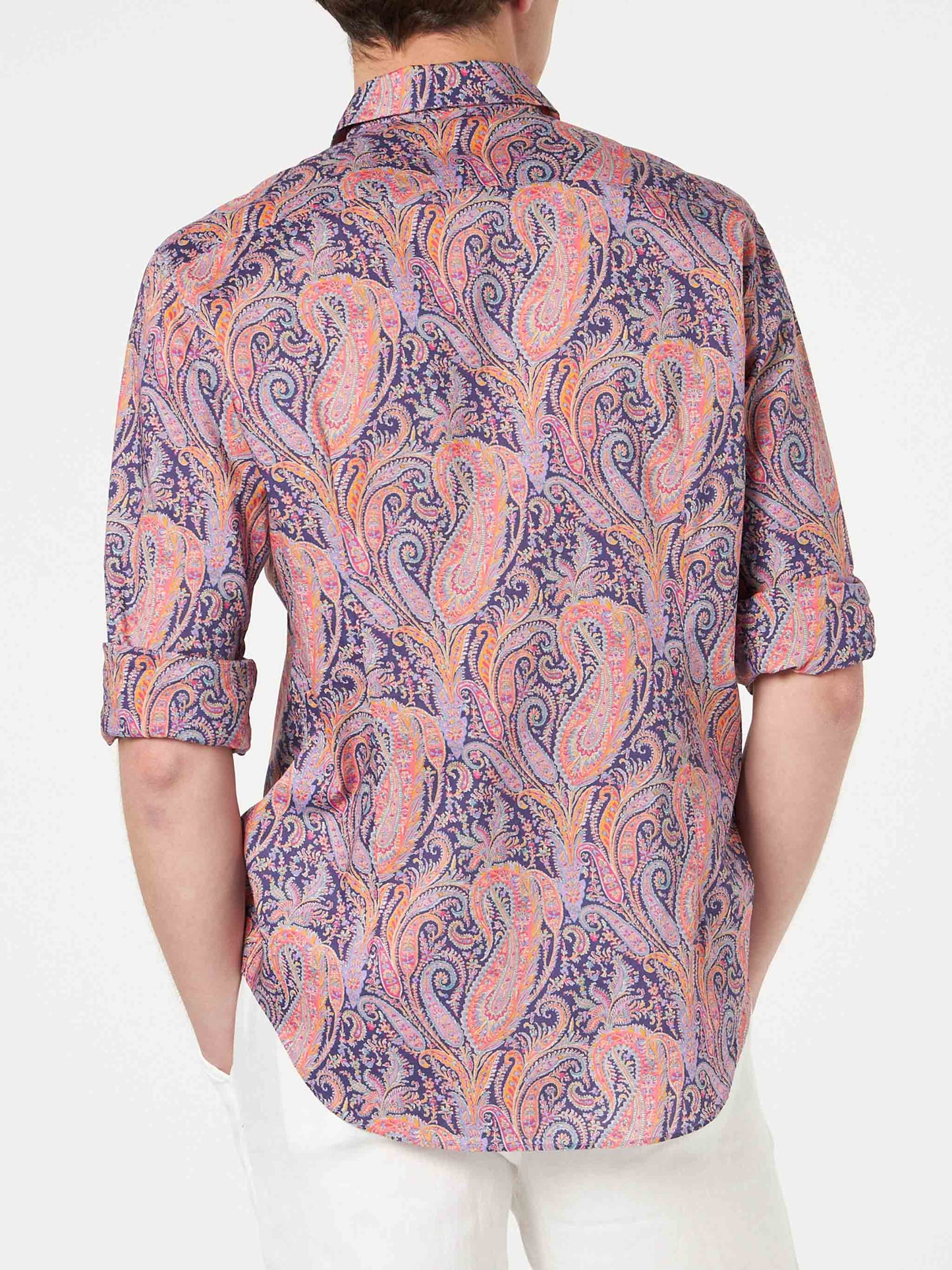 Man muslin cotton Sikelia shirt with paisley print | Made with Liberty fabric - MC2 Saint Barth