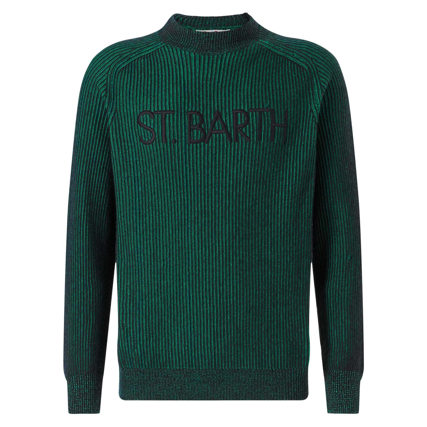 Man green half-turtleneck ribbed sweater - MC2 Saint Barth