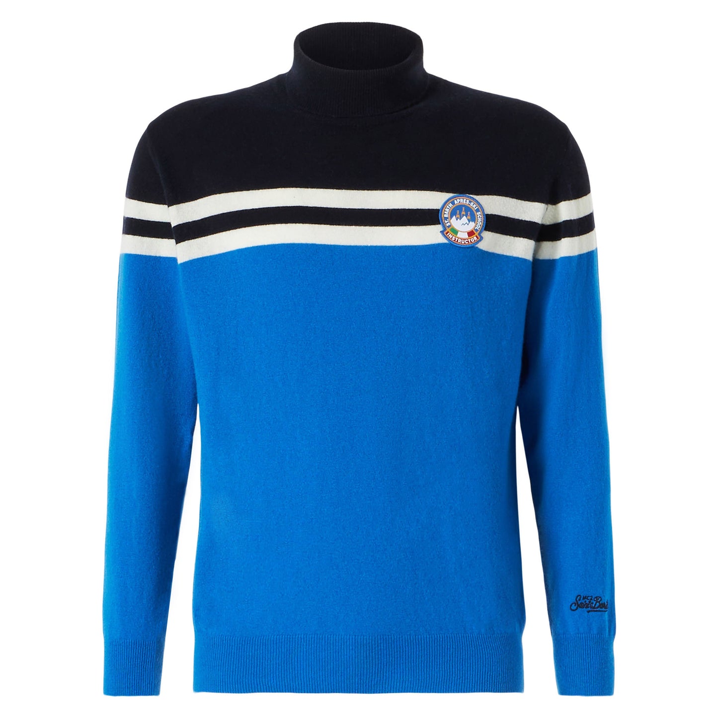 Maglione dolcevita in MISTO CASHMERE con patch