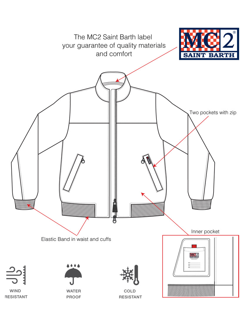 Man mid-weight herringbone bomber jacket Traveler - MC2 Saint Barth