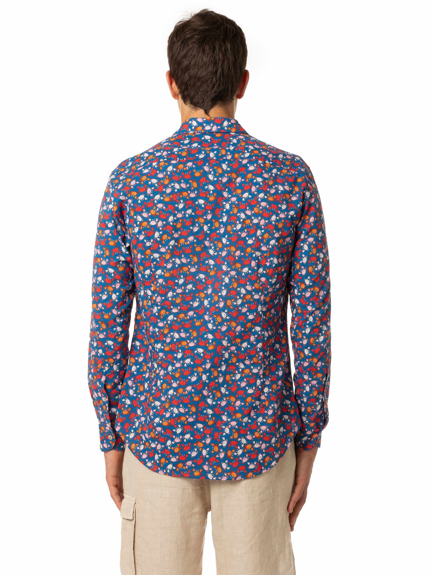Man muslin cotton Sikelia shirt with crab print - MC2 Saint Barth