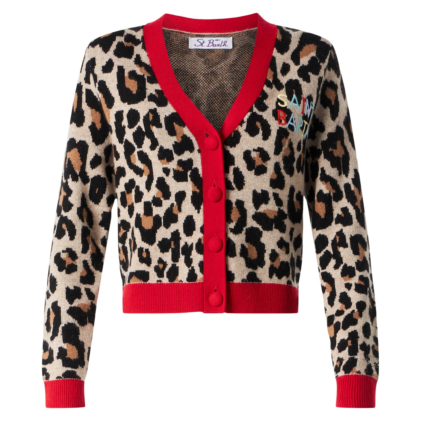 Woman cropped cardigan with Saint Barth embroidery - MC2 Saint Barth