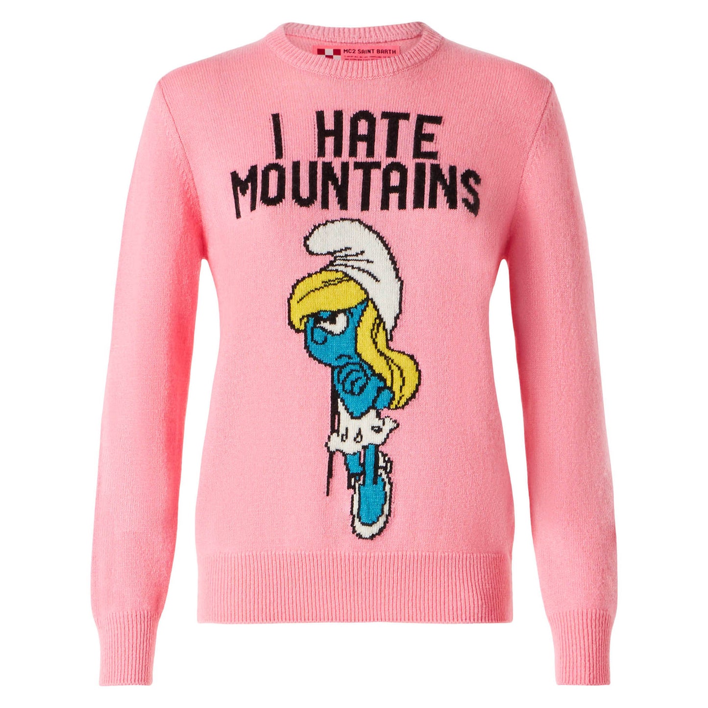 Maglia da donna rosa I hate Mountains Puffetta | ©PEYO EDIZIONE SPECIALE