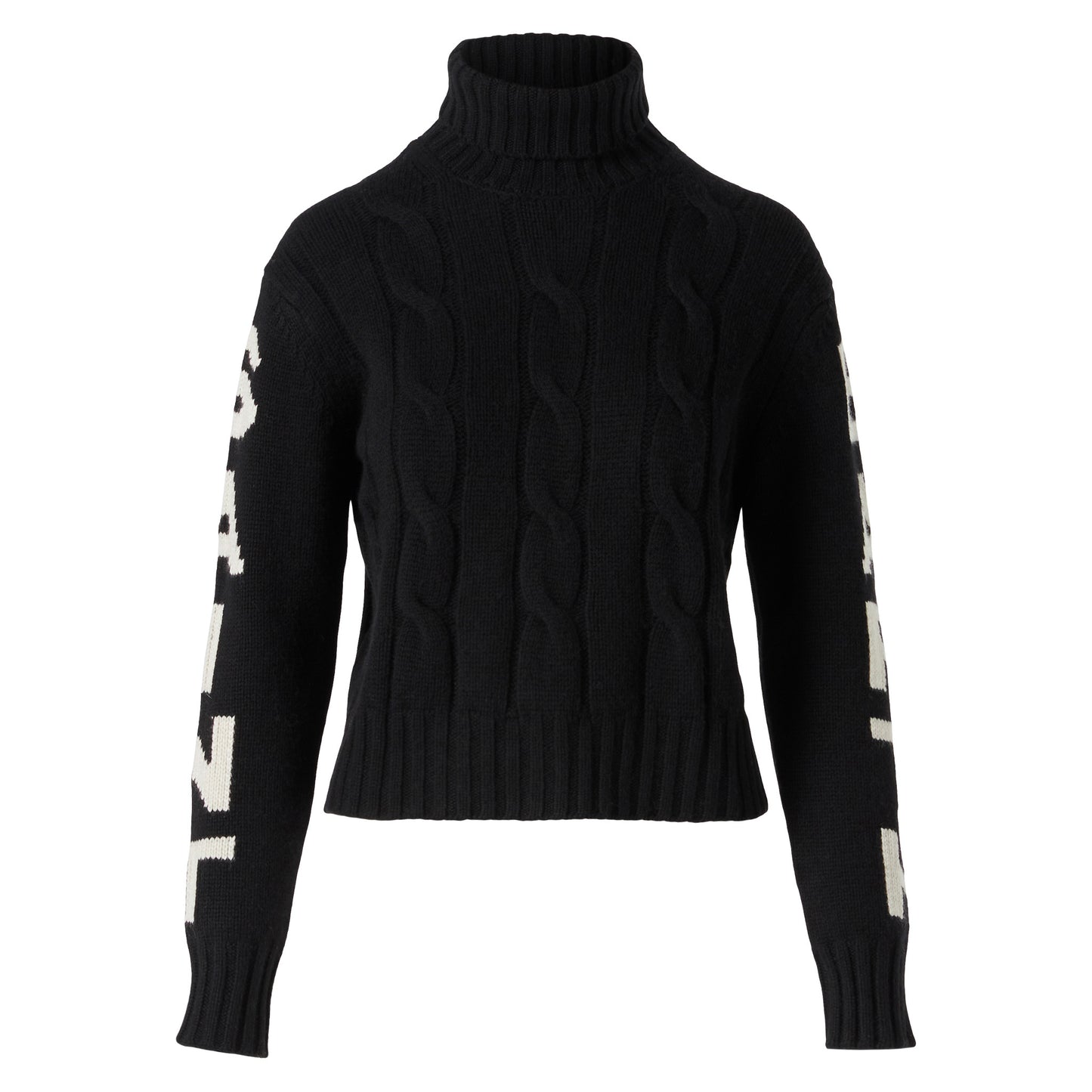Woman black turtleneck braided sweater - MC2 Saint Barth