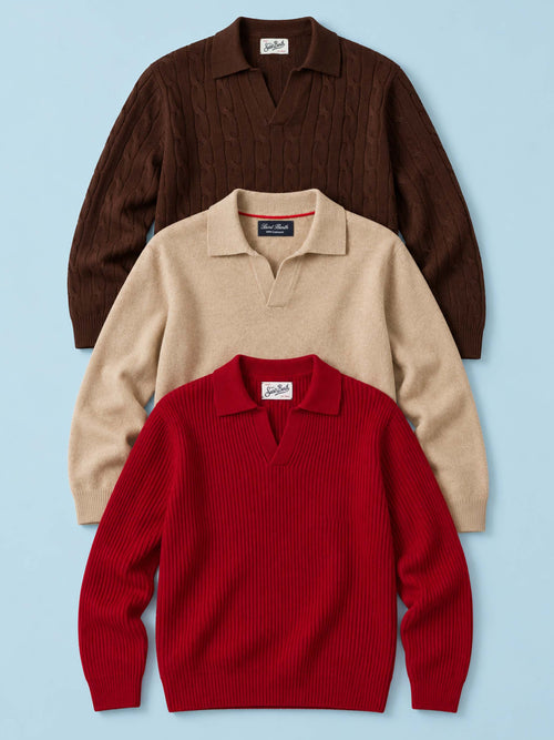 Men’s Solid Color Polo Knits