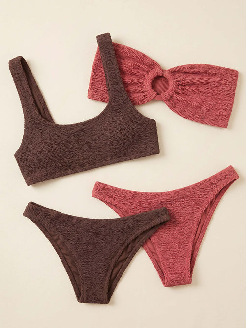 Crinkle bikini swimsuits