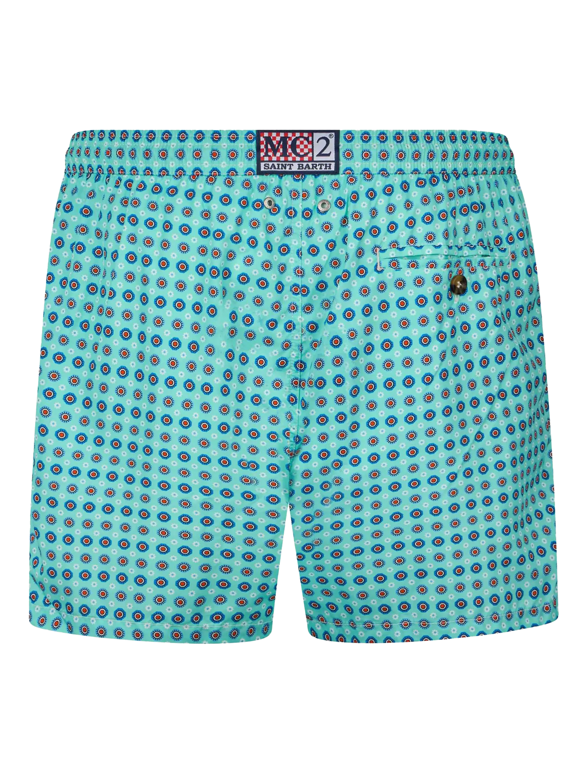 Man lightweight fabric swim-shorts Lighting Micro Fantasy with tie print - MC2 Saint Barth