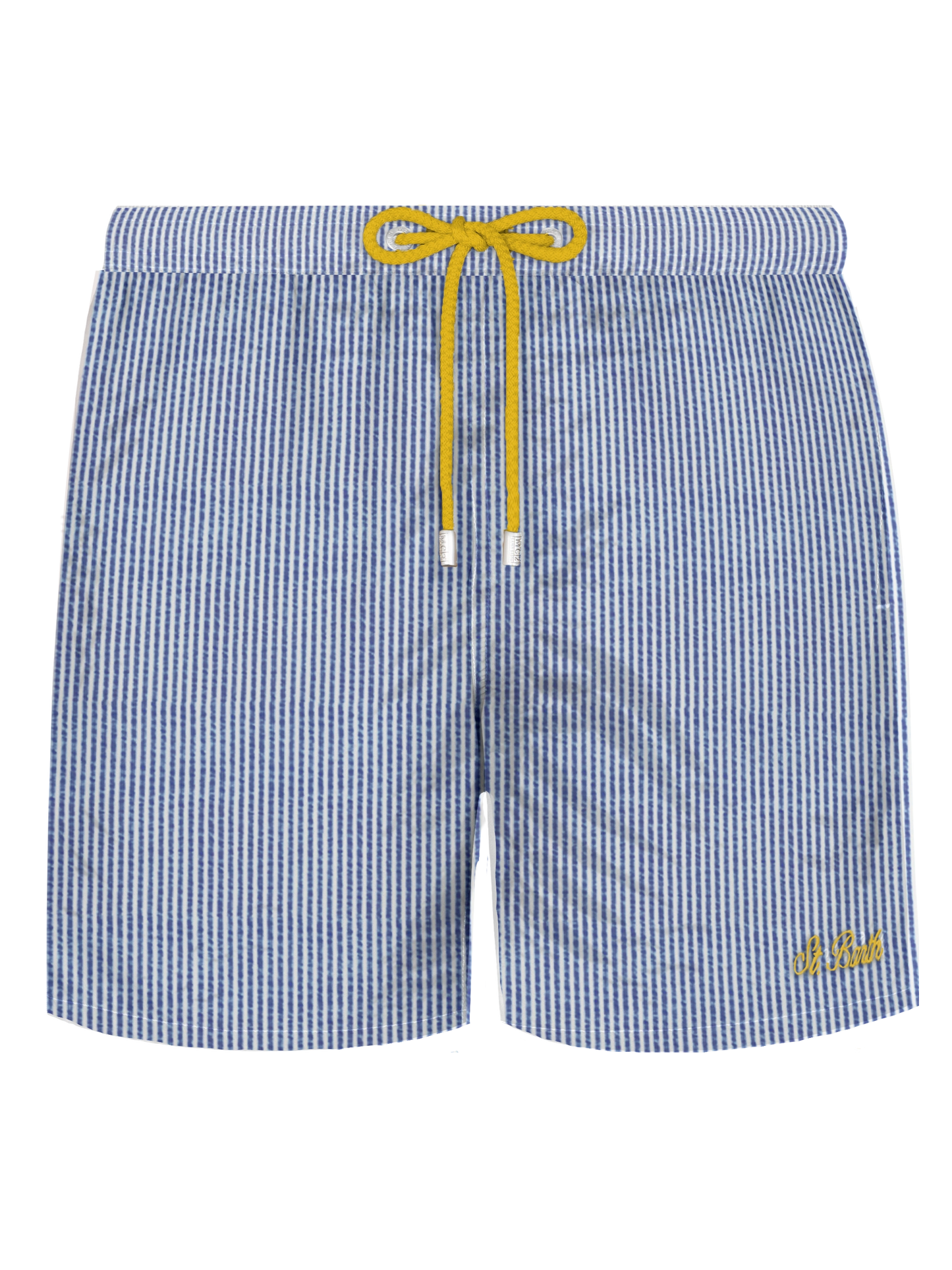 Seersucker bluette striped classic light swim shorts Patmos - MC2 Saint Barth