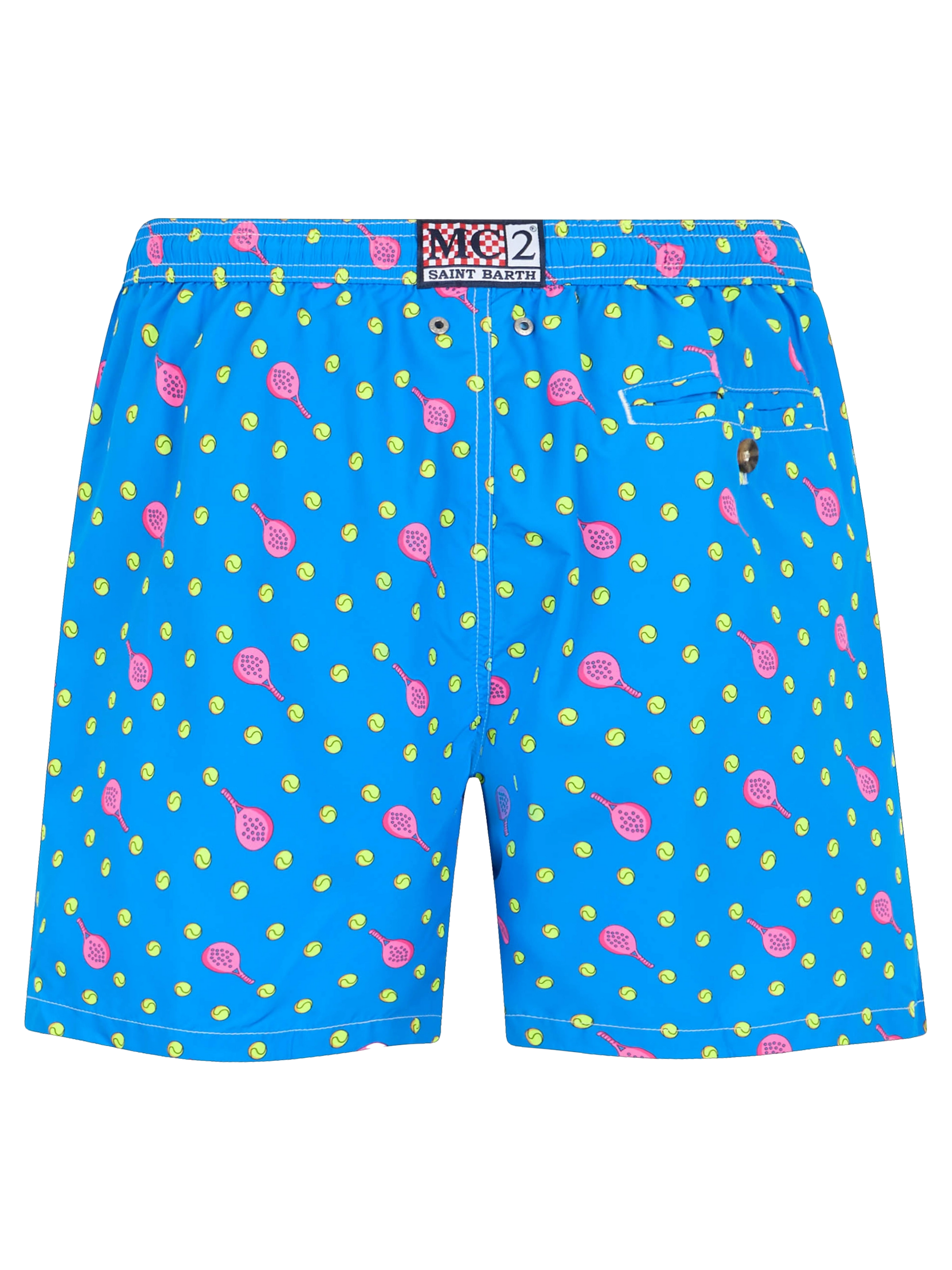 Man lightweight fabric swim-shorts Lighting Micro Fantasy with padel print - MC2 Saint Barth