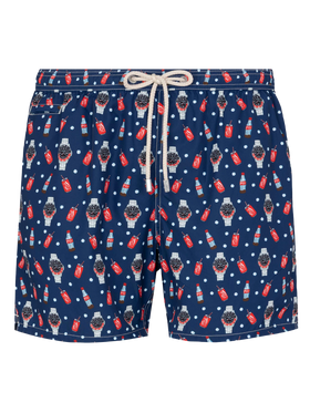 Lightweight fabric swim shorts Lighting with watch print - MC2 Saint Barth
