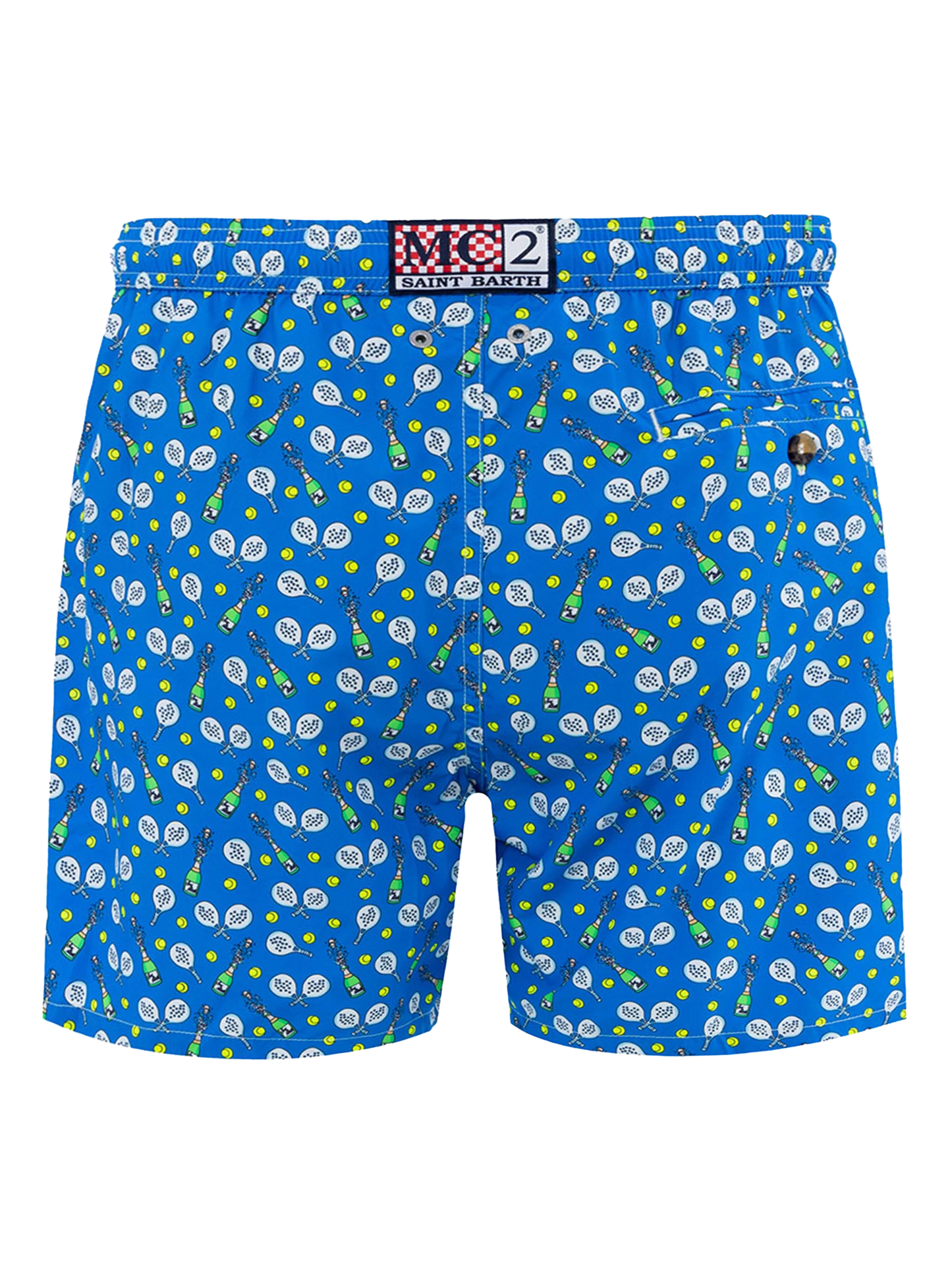 Man lightweight fabric swim-shorts Lighting Micro Fantasy with padel winner print - MC2 Saint Barth