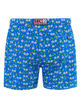 Man lightweight fabric swim-shorts Lighting Micro Fantasy with padel winner print - MC2 Saint Barth