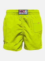 Man fluo yellow swim shorts with pocket