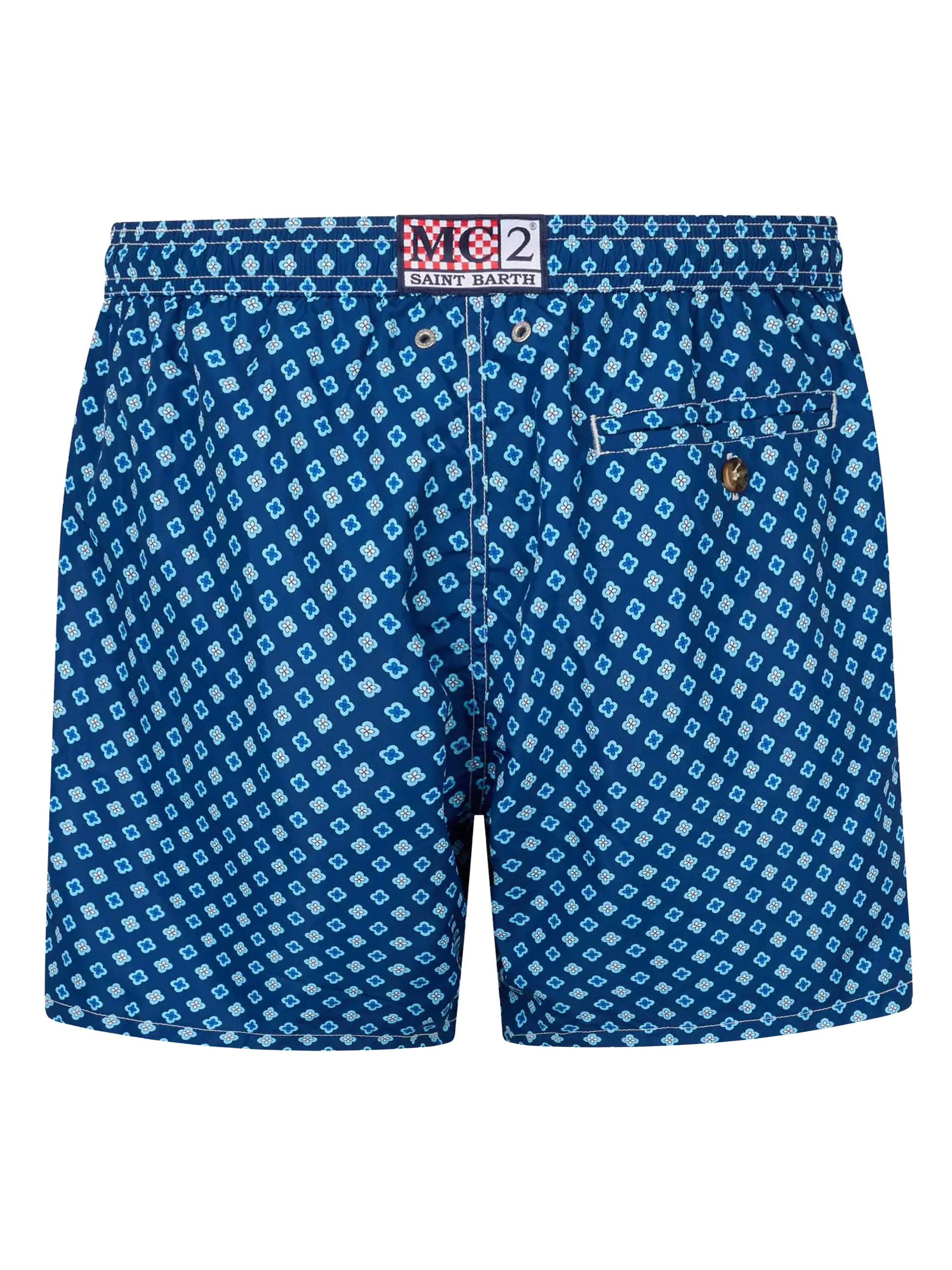 Man lightweight fabric swim-shorts Lighting Micro Fantasy with tie print - MC2 Saint Barth