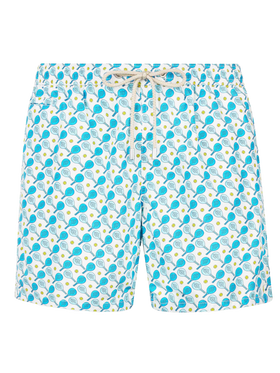Man lightweight fabric swim-shorts Lighting Micro Fantasy with padel print - MC2 Saint Barth