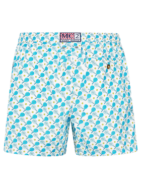 Man lightweight fabric swim-shorts Lighting Micro Fantasy with padel print - MC2 Saint Barth