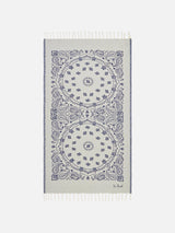 Weiches Fouta-Handtuch aus Jacquard mit blauem Bandana-Print
