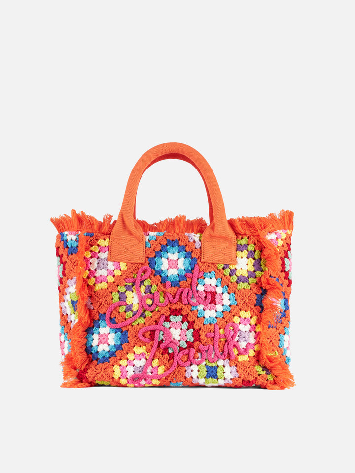Colette crochet shoulder bag with orange tiles pattern