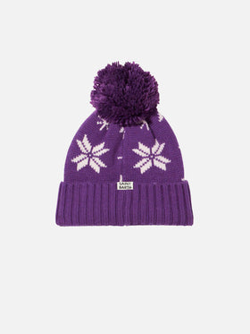 Woman purple beanie with norwegian pattern - MC2 Saint Barth