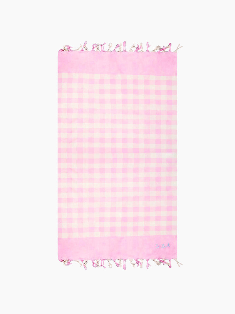 Pink Big vichy  fabric towel