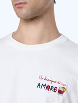 Herren-T-Shirt Arnott aus schwerer Baumwolle mit Ho bisogno di un amaro-Stickerei