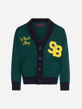 Knitted cardigan with patch and St. Barth College embroidery - MC2 Saint Barth