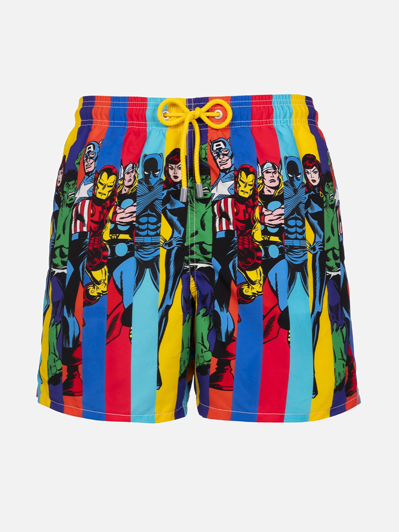 Man mid-length Gustavia swim-shorts with Marvel characters placed print| MARVEL SPECIAL EDITION - MC2 Saint Barth