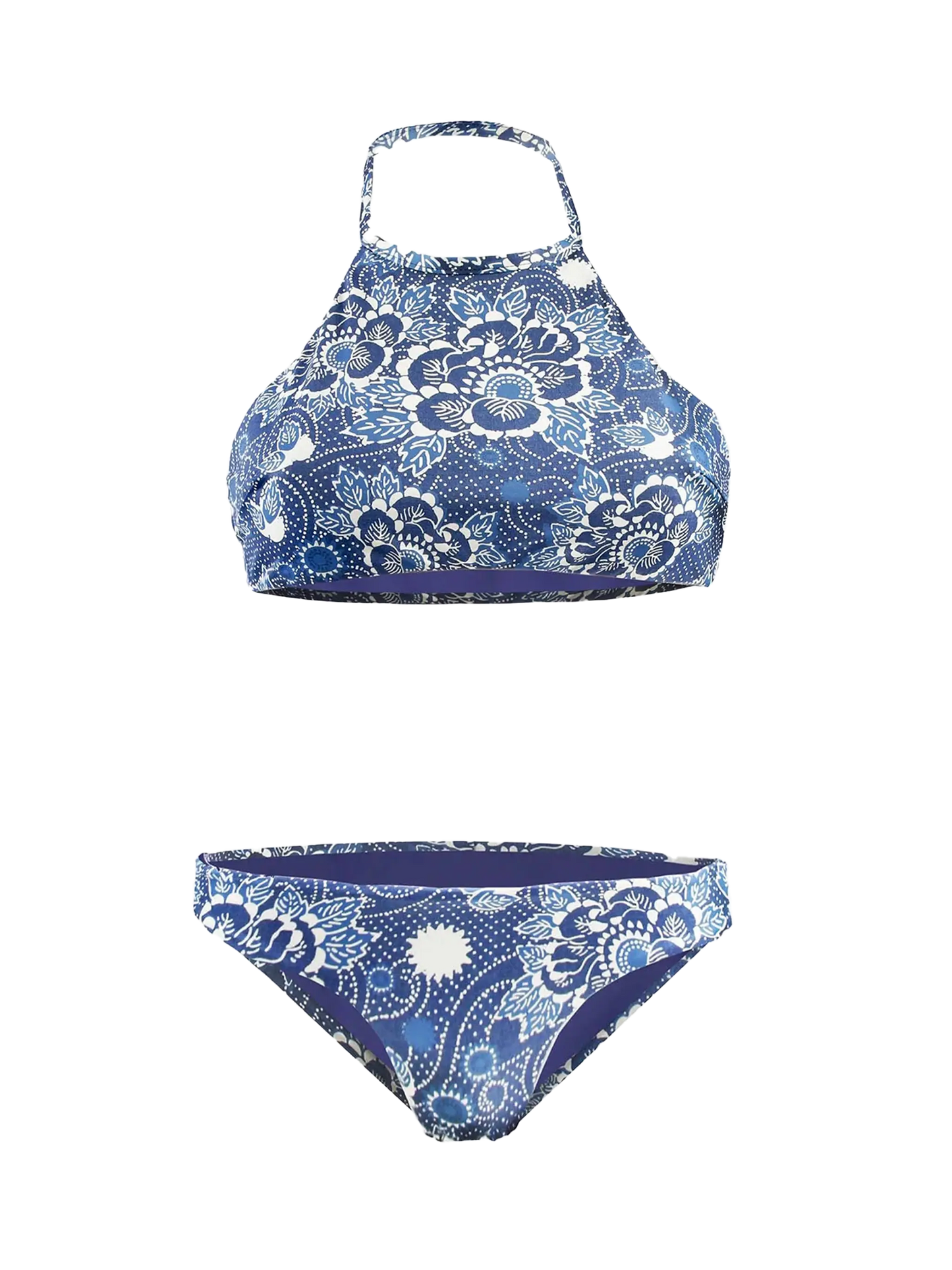 High Neck Bikini Denim Leaves - MC2 Saint Barth