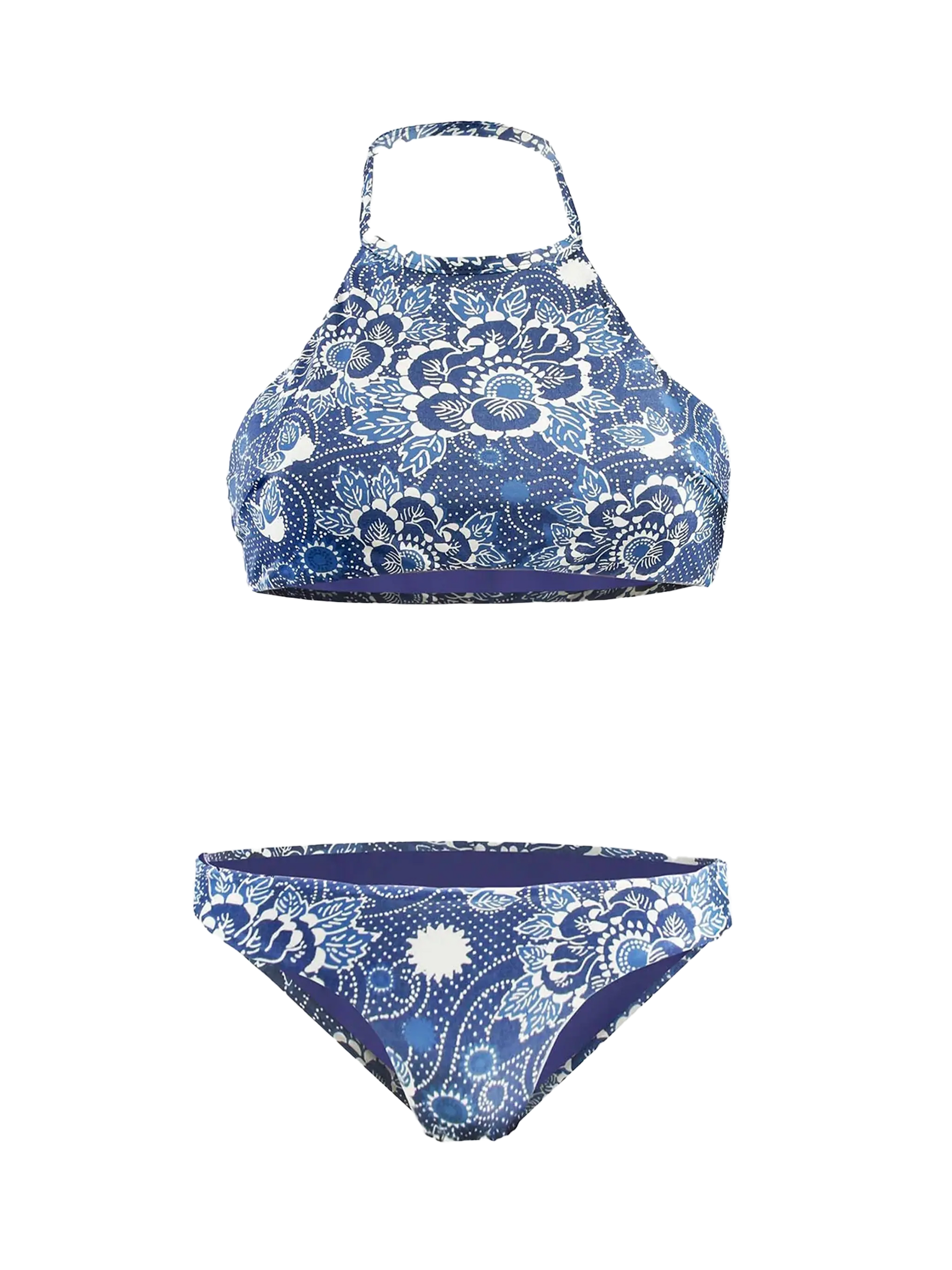 High Neck Bikini Denim Leaves - MC2 Saint Barth