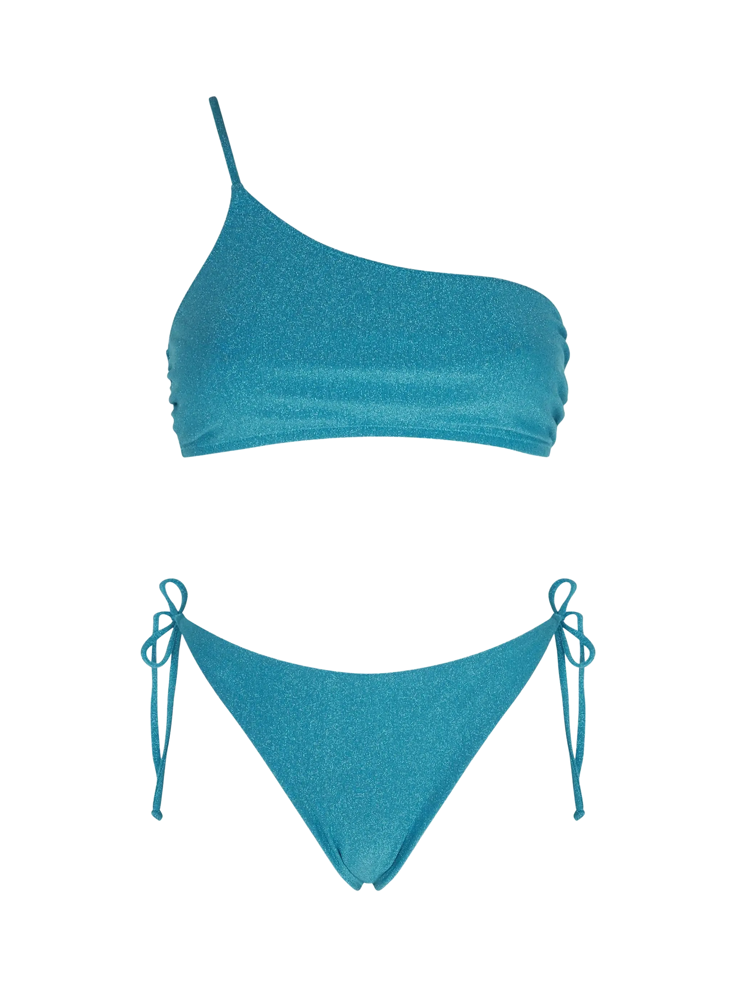 Woman light blue one shoulder bralette bikini - MC2 Saint Barth
