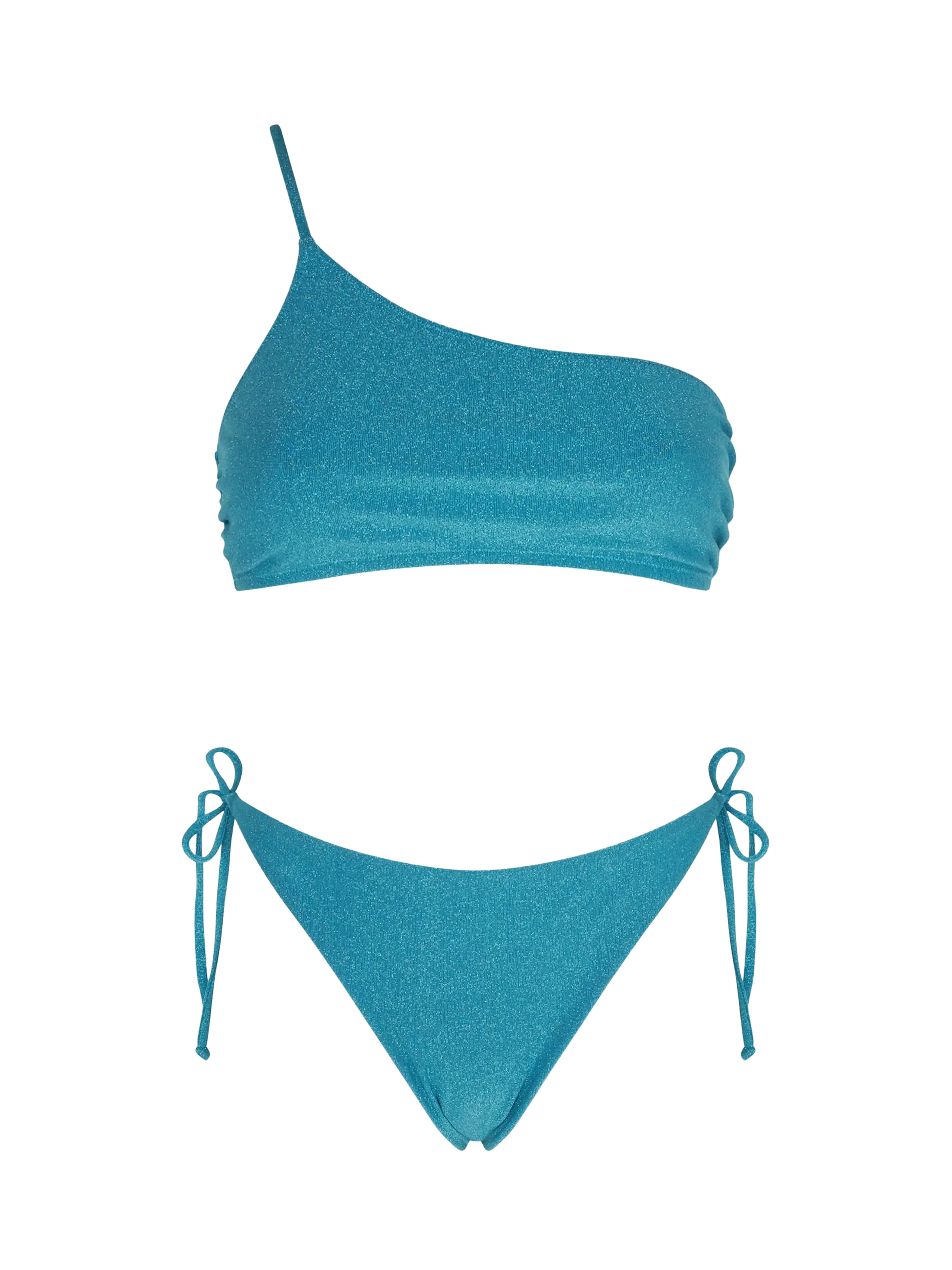 Woman light blue one shoulder bralette bikini - MC2 Saint Barth