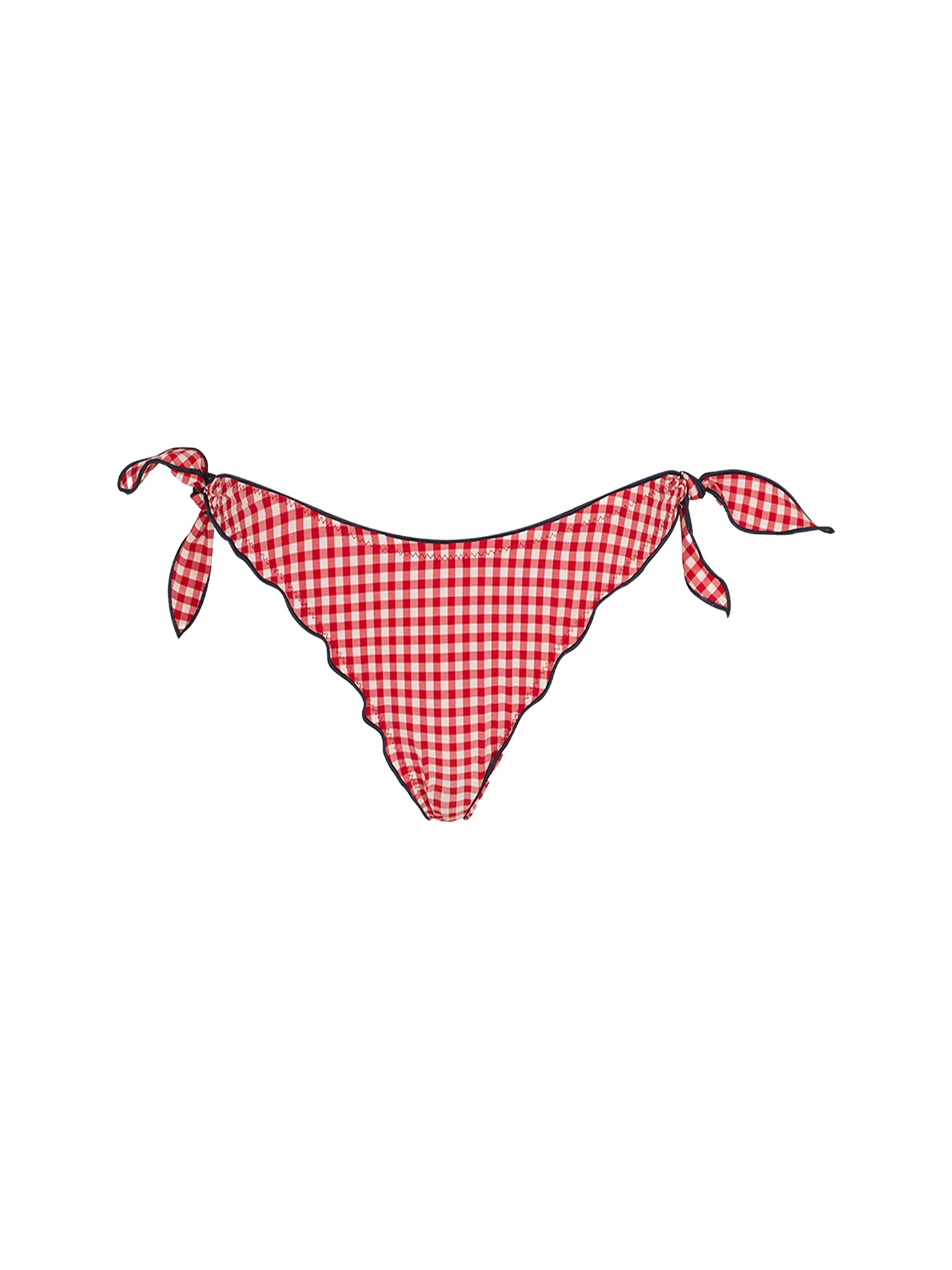 Woman ruffled cheeky swim briefs with gingham print - MC2 Saint Barth