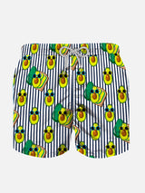 Boy swim shorts with Avocado Toast print