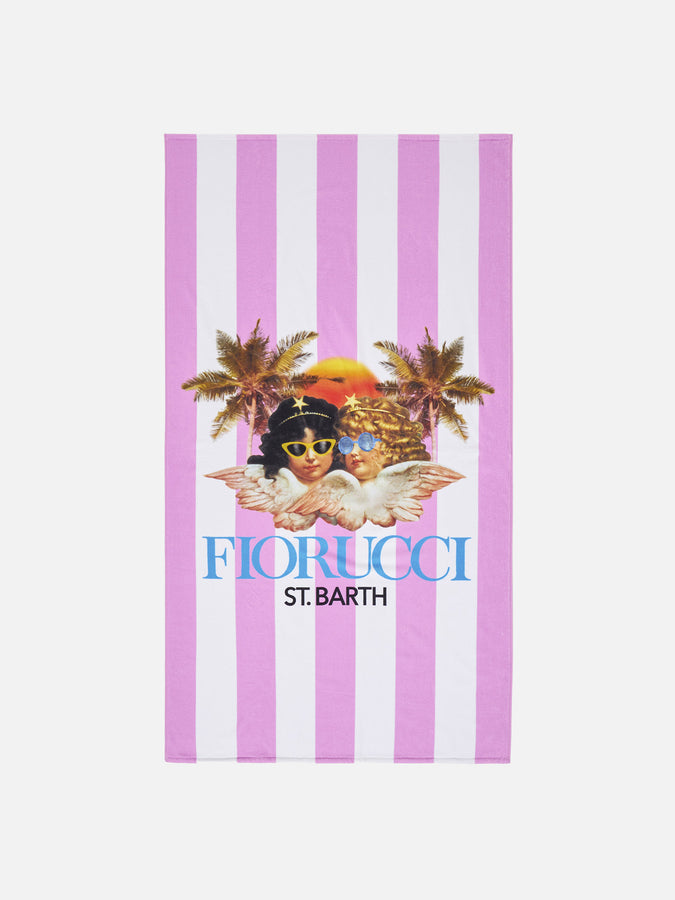 Mc2 Saint Barth Telo mare in morbida spugna stampata a righe e Angeli Fiorucci | FIORUCCI EDIZIONE SPECIALE