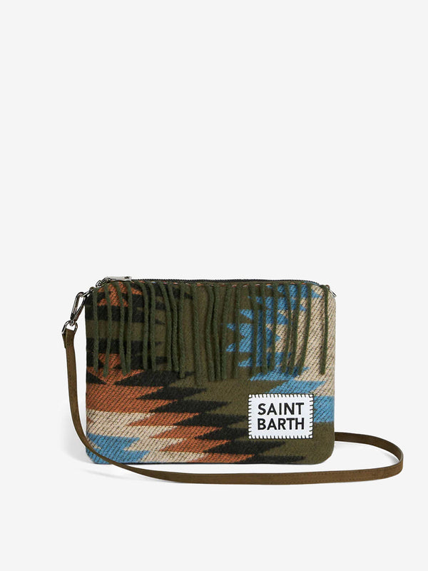 Parisienne blanket crossbody pouch bag with ethnic print