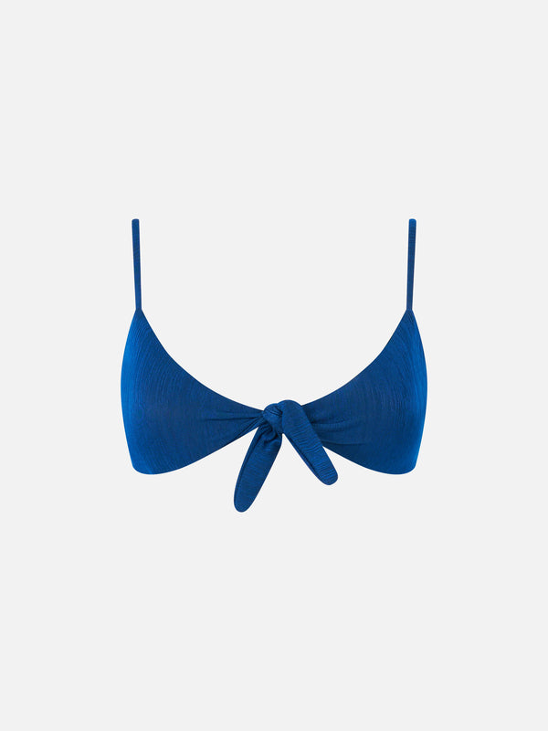 Bralette bluette con nodo frontale