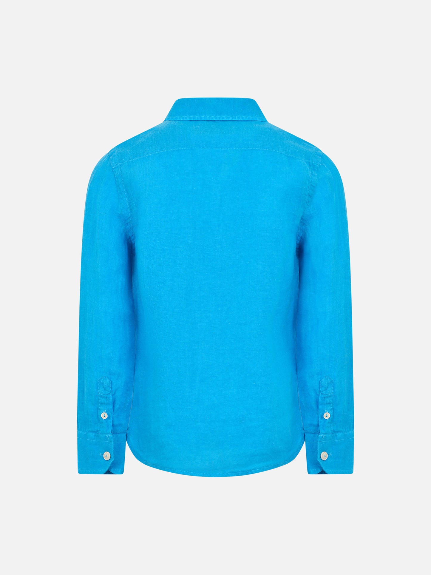 Kid turquoise linen shirt Agnes - MC2 Saint Barth