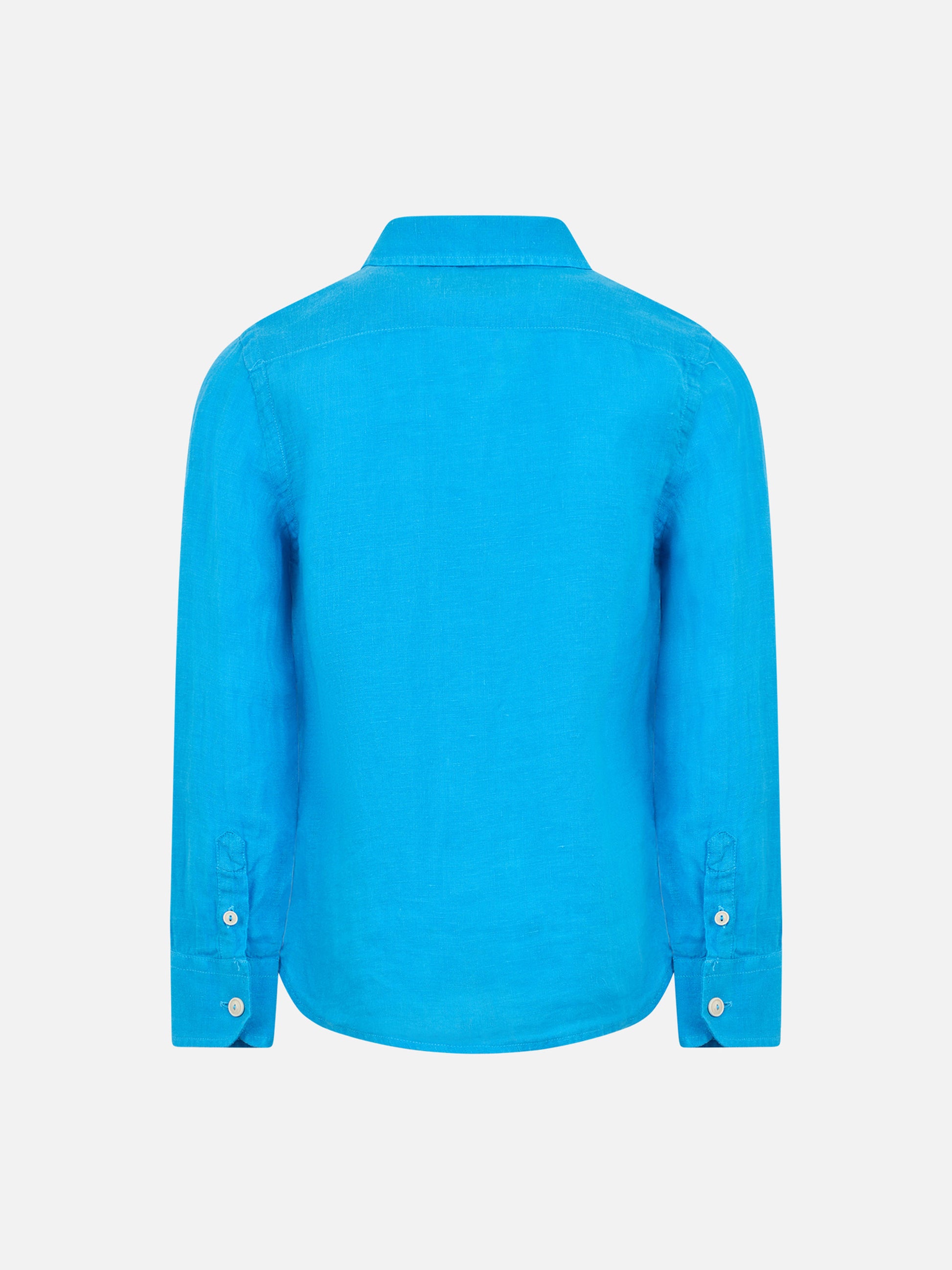 Kid turquoise linen shirt Agnes - MC2 Saint Barth