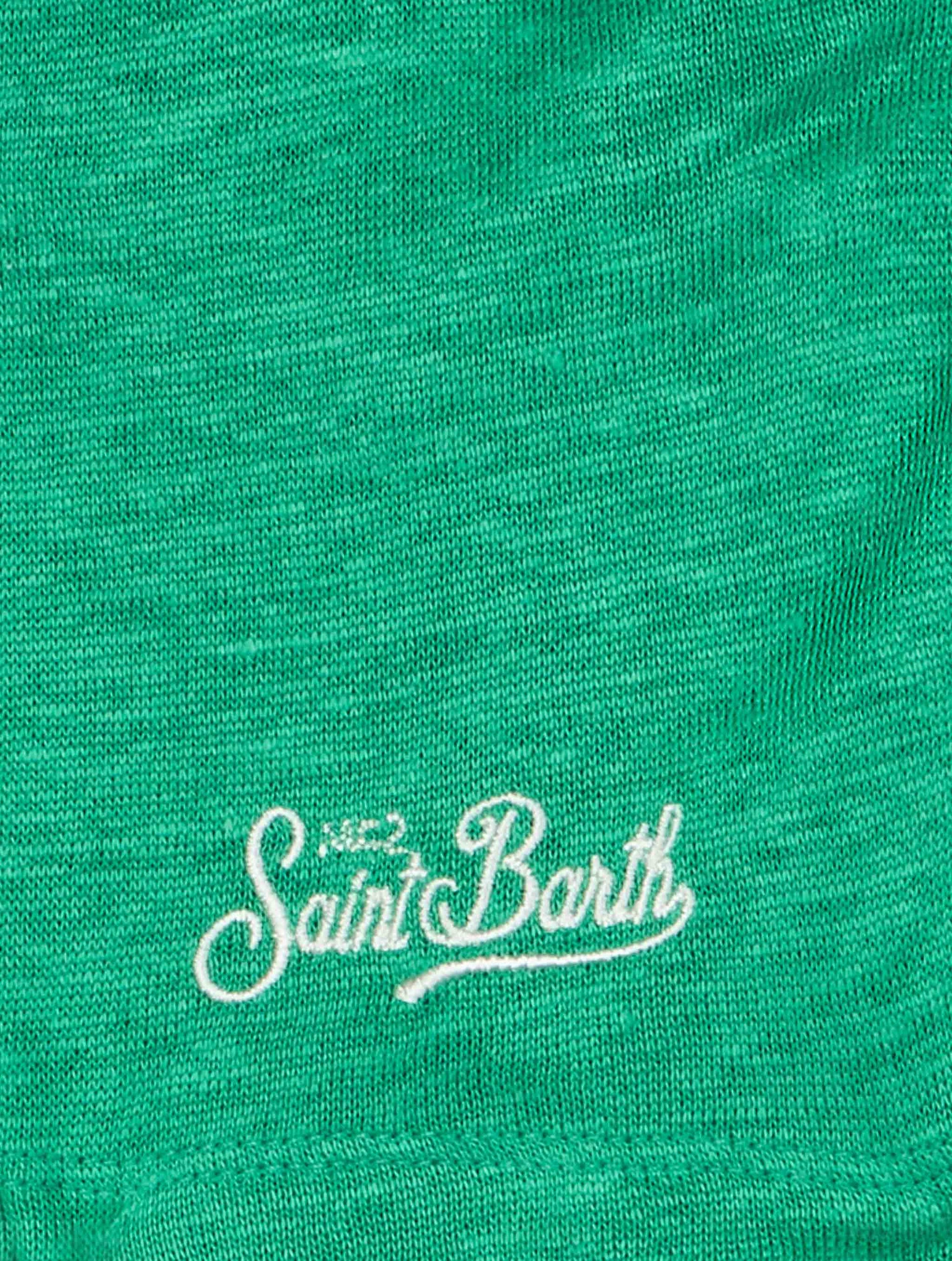 Kid green linen jersey t-shirt Alex - MC2 Saint Barth