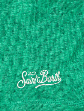 Kid green linen jersey t-shirt Alex - MC2 Saint Barth