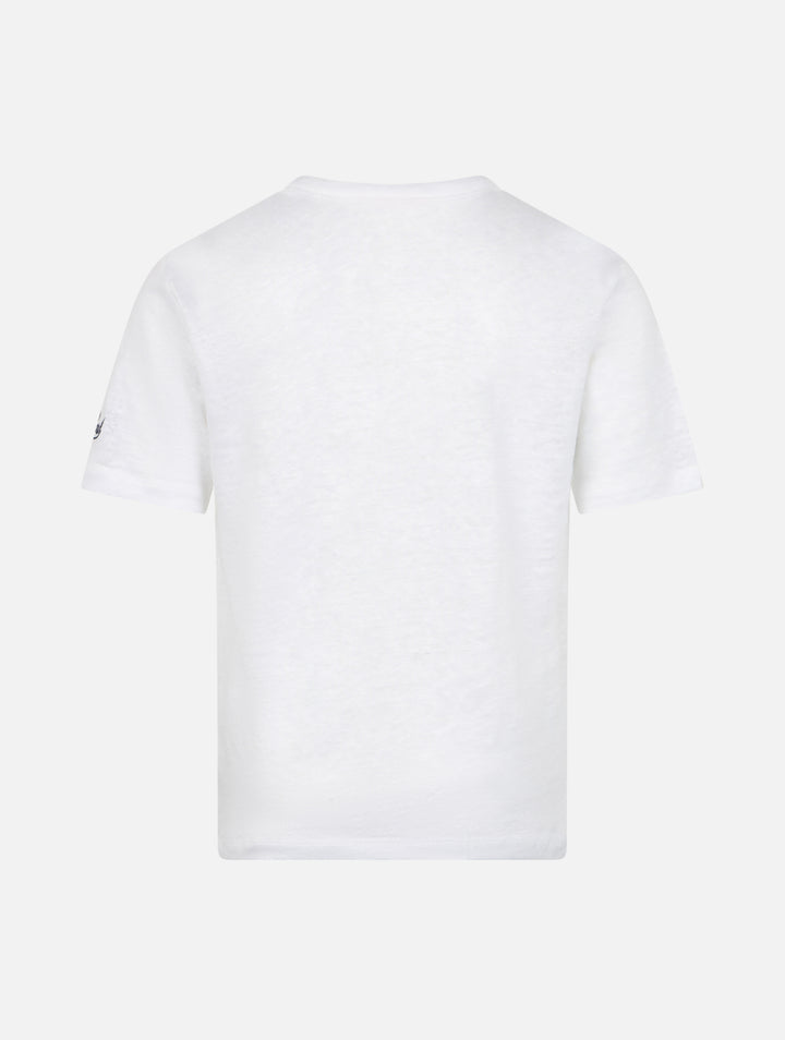Kid off-white linen jersey t-shirt Alex - MC2 Saint Barth