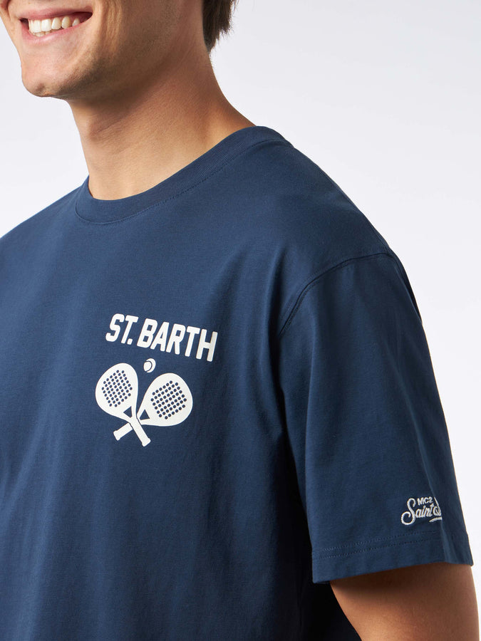 Mc2 Saint Barth T-shirt da uomo in cotone pesante con stampa Padel