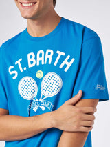 T-shirt da uomo in cotone pesante con stampa St. Barth padel club